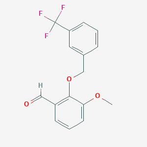 3-Methoxy-2-{[3-(trifluoromethyl)benzyl]oxy}benzaldehyde