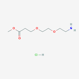 molecular formula C8H18ClNO4 B2748907 甲基3-[2-(2-氨基乙氧基)乙氧基]丙酸甲酯；盐酸盐 CAS No. 2445792-37-8