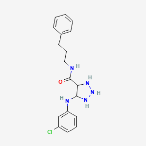 molecular formula C18H18ClN5O B2748915 5-(3-chloroanilino)-N-(3-phenylpropyl)triazolidine-4-carboxamide CAS No. 1291863-23-4