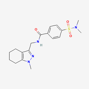 molecular formula C18H24N4O3S B2748921 4-(N,N-二甲基磺酰胺)-N-((1-甲基-4,5,6,7-四氢-1H-吲唑-3-基)甲基)苯甲酰胺 CAS No. 1448037-94-2