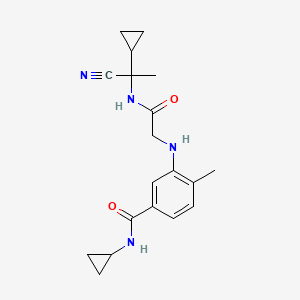 molecular formula C19H24N4O2 B2748931 3-({[(1-cyano-1-cyclopropylethyl)carbamoyl]methyl}amino)-N-cyclopropyl-4-methylbenzamide CAS No. 1241313-10-9