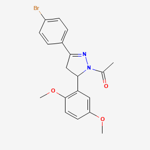 molecular formula C19H19BrN2O3 B2748936 1-(3-(4-溴苯基)-5-(2,5-二甲氧基苯基)-4,5-二氢-1H-咪唑-1-基)乙酮 CAS No. 361198-69-8