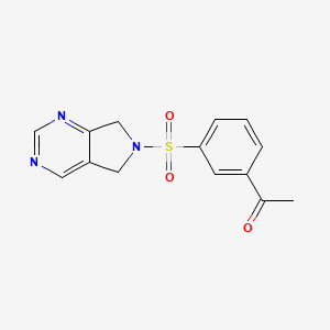 molecular formula C14H13N3O3S B2748939 1-(3-((5H-吡咯并[3,4-d]嘧啶-6(7H)-基)磺酰)苯基)乙酮 CAS No. 1448026-59-2