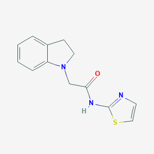 molecular formula C13H13N3OS B274895 2-(2,3-dihydro-1H-indol-1-yl)-N-(1,3-thiazol-2-yl)acetamide 