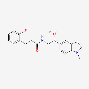 molecular formula C20H23FN2O2 B2748955 3-(2-fluorophenyl)-N-(2-hydroxy-2-(1-methylindolin-5-yl)ethyl)propanamide CAS No. 1705914-55-1