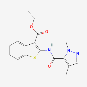 ethyl 2-(1,4-dimethyl-1H-pyrazole-5-carboxamido)benzo[b]thiophene-3-carboxylate
