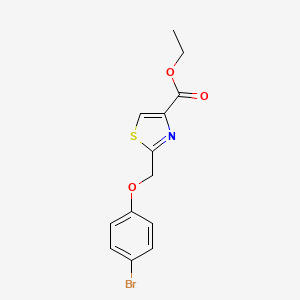 molecular formula C13H12BrNO3S B2748963 Ethyl 2-((4-bromophenoxy)methyl)thiazole-4-carboxylate CAS No. 2117522-72-0