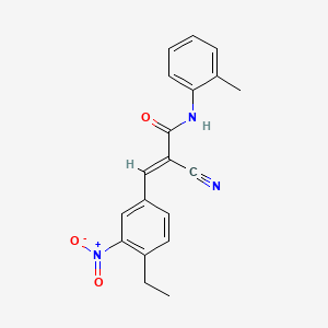 molecular formula C19H17N3O3 B2748964 (E)-2-cyano-3-(4-ethyl-3-nitrophenyl)-N-(2-methylphenyl)prop-2-enamide CAS No. 847841-05-8