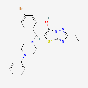 molecular formula C23H24BrN5OS B2748967 5-((4-溴苯基)(4-苯基哌嗪-1-基)甲基)-2-乙基噻唑并[3,2-b][1,2,4]三唑-6-醇 CAS No. 898366-49-9