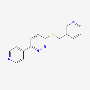 molecular formula C15H12N4S B2748976 3-Pyridin-4-yl-6-(pyridin-3-ylmethylsulfanyl)pyridazine CAS No. 872702-25-5