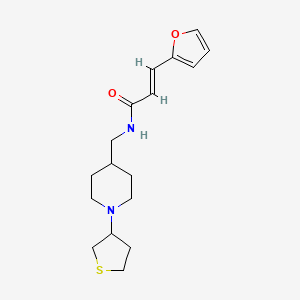 (E)-3-(furan-2-yl)-N-((1-(tetrahydrothiophen-3-yl)piperidin-4-yl)methyl)acrylamide