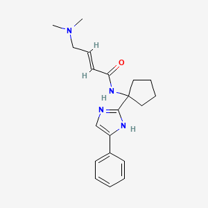 (E)-4-(Dimethylamino)-N-[1-(5-phenyl-1H-imidazol-2-yl)cyclopentyl]but-2-enamide