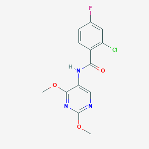 molecular formula C13H11ClFN3O3 B2748994 2-chloro-N-(2,4-dimethoxypyrimidin-5-yl)-4-fluorobenzamide CAS No. 1448034-89-6