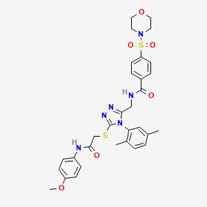 molecular formula C31H34N6O6S2 B2748997 N-[[4-(2,5-dimethylphenyl)-5-[2-(4-methoxyanilino)-2-oxoethyl]sulfanyl-1,2,4-triazol-3-yl]methyl]-4-morpholin-4-ylsulfonylbenzamide CAS No. 309968-56-7