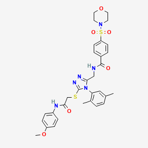 molecular formula C31H34N6O6S2 B2748997 N-[[4-(2,5-二甲基苯基)-5-[2-(4-甲氧基苯胺基)-2-氧代乙基]硫代-1,2,4-三唑-3-基]甲基]-4-吗啉-4-基磺酰苯甲酰胺 CAS No. 309968-56-7