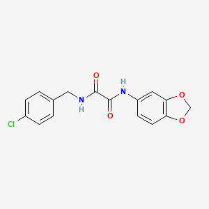 molecular formula C16H13ClN2O4 B2749006 N'-(1,3-benzodioxol-5-yl)-N-[(4-chlorophenyl)methyl]oxamide CAS No. 433244-94-1