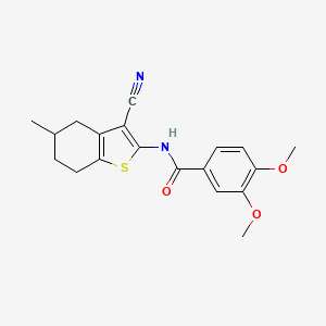 molecular formula C19H20N2O3S B2749007 N-(3-cyano-5-methyl-4,5,6,7-tetrahydrobenzo[b]thiophen-2-yl)-3,4-dimethoxybenzamide CAS No. 328539-47-5