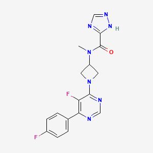 N-[1-[5-Fluoro-6-(4-fluorophenyl)pyrimidin-4-yl]azetidin-3-yl]-N-methyl-1H-1,2,4-triazole-5-carboxamide