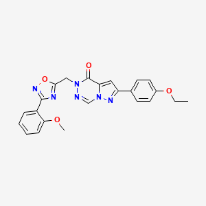 N-(3-chloro-4-fluorophenyl)-3-[4-(3-methoxyphenoxy)pyrimidin-2-yl]benzamide