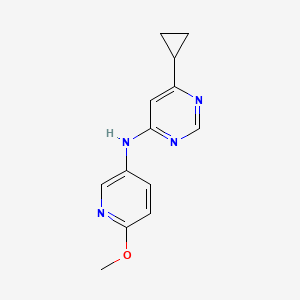 molecular formula C13H14N4O B2749027 6-cyclopropyl-N-(6-methoxypyridin-3-yl)pyrimidin-4-amine CAS No. 2195874-71-4