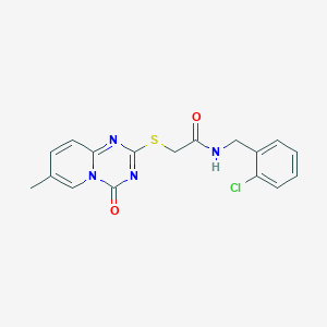 molecular formula C17H15ClN4O2S B2749030 N-[(2-氯苯基)甲基]-2-(7-甲基-4-氧代吡啶并[1,2-a][1,3,5]三嗪-2-基)硫醇乙酰胺 CAS No. 896326-33-3