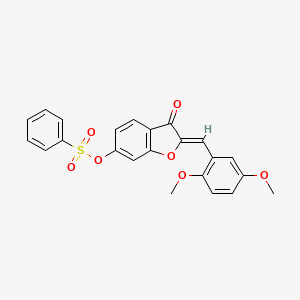 (Z)-2-(2,5-dimethoxybenzylidene)-3-oxo-2,3-dihydrobenzofuran-6-yl benzenesulfonate