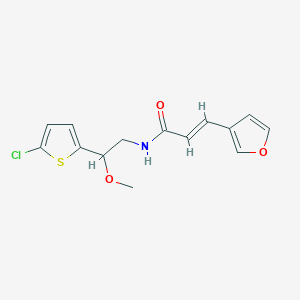 molecular formula C14H14ClNO3S B2749038 (E)-N-(2-(5-chlorothiophen-2-yl)-2-methoxyethyl)-3-(furan-3-yl)acrylamide CAS No. 2035023-12-0