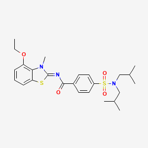 molecular formula C25H33N3O4S2 B2749045 (Z)-4-(N,N-diisobutylsulfamoyl)-N-(4-ethoxy-3-methylbenzo[d]thiazol-2(3H)-ylidene)benzamide CAS No. 533868-72-3