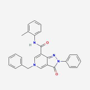 molecular formula C27H22N4O2 B2749050 5-benzyl-3-oxo-2-phenyl-N-(o-tolyl)-3,5-dihydro-2H-pyrazolo[4,3-c]pyridine-7-carboxamide CAS No. 923216-35-7