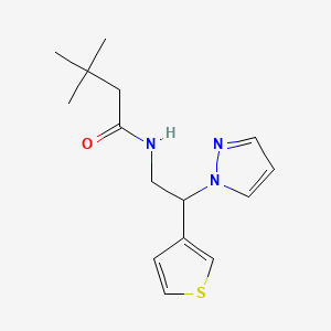 N-(2-(1H-pyrazol-1-yl)-2-(thiophen-3-yl)ethyl)-3,3-dimethylbutanamide