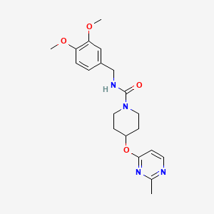 molecular formula C20H26N4O4 B2749055 N-(3,4-二甲氧基苄)-4-((2-甲基嘧啶-4-基)氧)哌啶-1-甲酰胺 CAS No. 2097920-77-7