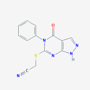 2-[(4-oxo-5-phenyl-1H-pyrazolo[3,4-d]pyrimidin-6-yl)sulfanyl]acetonitrile