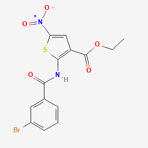 molecular formula C14H11BrN2O5S B2749069 Ethyl 2-(3-bromobenzamido)-5-nitrothiophene-3-carboxylate CAS No. 477490-74-7