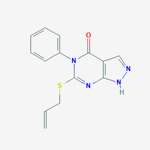 molecular formula C14H12N4OS B274907 5-phenyl-6-prop-2-enylsulfanyl-1H-pyrazolo[3,4-d]pyrimidin-4-one 