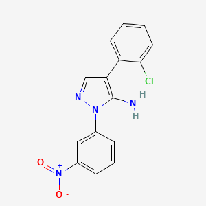 molecular formula C15H11ClN4O2 B2749070 4-(2-chlorophenyl)-1-(3-nitrophenyl)-1H-pyrazol-5-amine CAS No. 400088-60-0