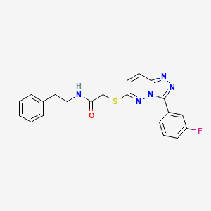 molecular formula C21H18FN5OS B2749072 2-((3-(3-氟苯基)-[1,2,4]三唑并[4,3-b]吡啶-6-基)硫基)-N-苯乙醯胺 CAS No. 852374-99-3