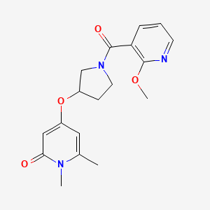 4-((1-(2-methoxynicotinoyl)pyrrolidin-3-yl)oxy)-1,6-dimethylpyridin-2(1H)-one