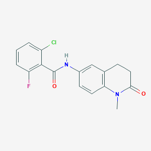 molecular formula C17H14ClFN2O2 B2749075 2-chloro-6-fluoro-N-(1-methyl-2-oxo-1,2,3,4-tetrahydroquinolin-6-yl)benzamide CAS No. 922053-95-0