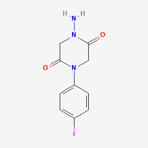 molecular formula C10H10IN3O2 B2749076 1-Amino-4-(4-iodophenyl)piperazine-2,5-dione CAS No. 680215-16-1