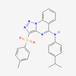 molecular formula C25H23N5O2S B2749078 3-[(4-甲基苯基)磺酰基]-N-[4-(异丙基)苯基][1,2,3]三唑并[1,5-a]喹唑啉-5-胺 CAS No. 899348-62-0