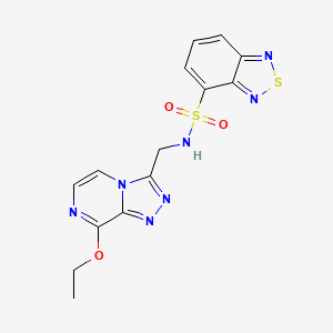 molecular formula C14H13N7O3S2 B2749106 N-((8-乙氧基-[1,2,4]三唑并[4,3-a]嘧啶-3-基)甲基)苯并[c][1,2,5]噻二唑-4-磺酰胺 CAS No. 2034547-99-2