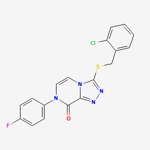 molecular formula C18H12ClFN4OS B2749115 3-[(2-氯苄基)硫]-7-(4-氟苯基)[1,2,4]三唑并[4,3-a]吡嘧啉-8(7H)-酮 CAS No. 1243008-90-3