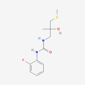 molecular formula C12H17FN2O2S B2749125 1-(2-Fluorophenyl)-3-(2-hydroxy-2-methyl-3-(methylthio)propyl)urea CAS No. 1396675-32-3
