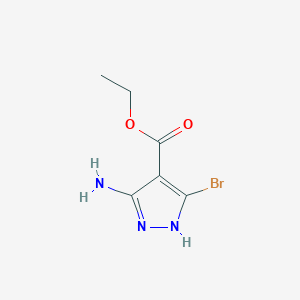 molecular formula C6H8BrN3O2 B2749131 乙酸-3-氨基-5-溴-1H-吡唑-4-羧酸酯 CAS No. 1352903-61-7