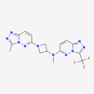 molecular formula C16H15F3N10 B2749137 N-甲基-1-{3-甲基-[1,2,4]三唑并[4,3-b]吡啶-6-基}-N-(3-(三氟甲基)-[1,2,4]三唑并[4,3-b]吡啶-6-基)氮杂环丙烷-3-胺 CAS No. 2197499-99-1