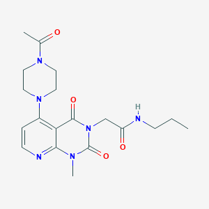 molecular formula C19H26N6O4 B2749138 2-(5-(4-acetylpiperazin-1-yl)-1-methyl-2,4-dioxo-1,2-dihydropyrido[2,3-d]pyrimidin-3(4H)-yl)-N-propylacetamide CAS No. 1021095-08-8