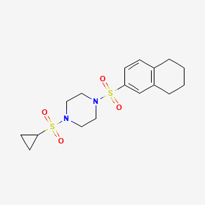 molecular formula C17H24N2O4S2 B2749148 1-(Cyclopropylsulfonyl)-4-((5,6,7,8-tetrahydronaphthalen-2-yl)sulfonyl)piperazine CAS No. 1219844-71-9