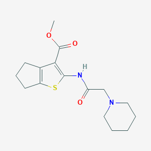 molecular formula C16H22N2O3S B274915 methyl 2-[(2-piperidinoacetyl)amino]-5,6-dihydro-4H-cyclopenta[b]thiophene-3-carboxylate 