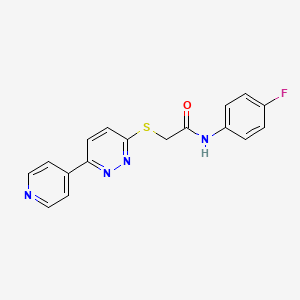 molecular formula C17H13FN4OS B2749153 N-(4-fluorophenyl)-2-(6-pyridin-4-ylpyridazin-3-yl)sulfanylacetamide CAS No. 872702-09-5