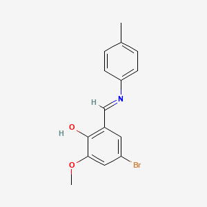 molecular formula C15H14BrNO2 B2749155 4-Bromo-2-methoxy-6-{[(4-methylphenyl)imino]methyl}benzenol CAS No. 338750-58-6